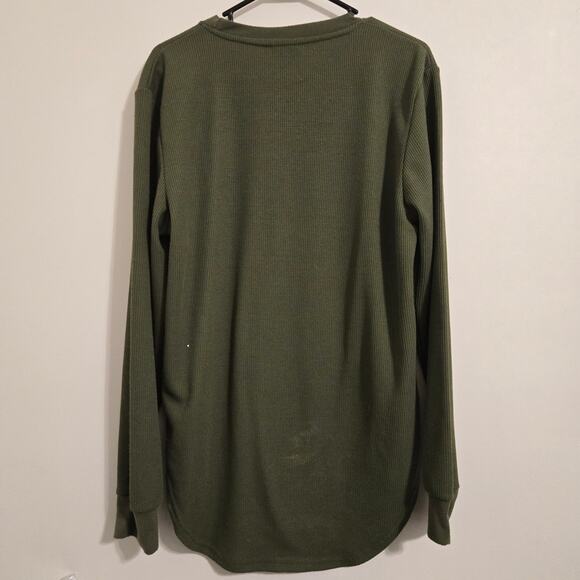 Red Ape Men’s Army Green Lightweight Knit Sweater Pullover Size M Casual - Picture 3 of 4